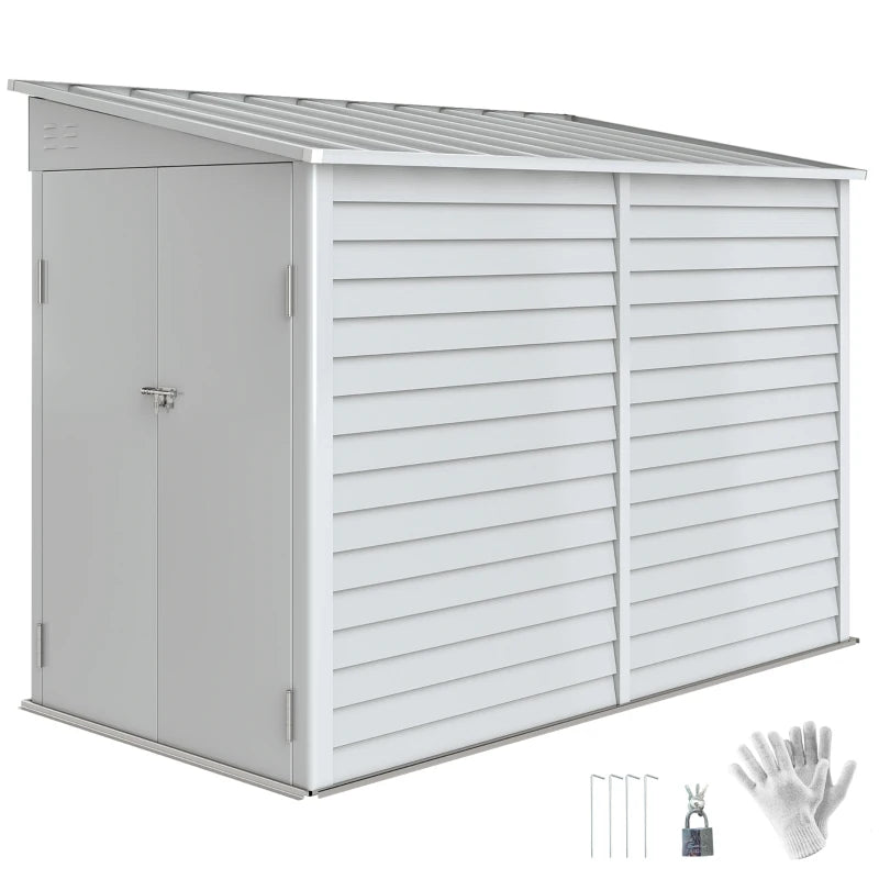 Steel Outdoor Storage Shed Lean-To Design - Heavy Duty Weather-Resistant Tool House
