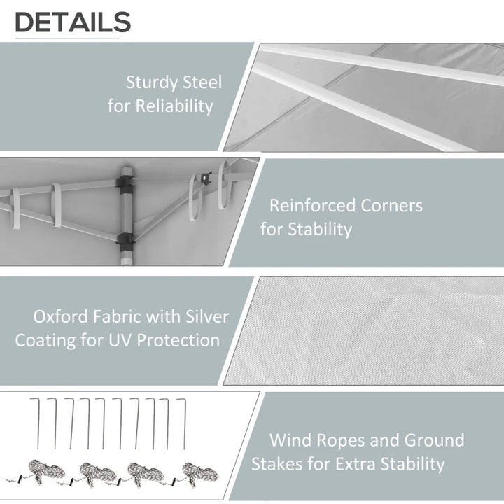 20' x 10' Folding Pop Up Canopy Tent with Sidewalls - Portable UV Protection Outdoor Shelter