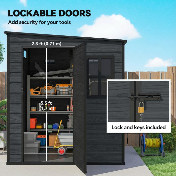 Outdoor Storage Shed with Lockable Door - Durable Weather-Resistant Garden Shed