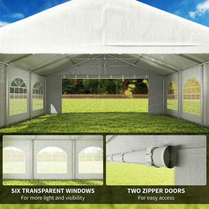 Heavy-Duty Large Wedding Tent 20' x 20' - Outdoor Party Canopy with Sidewalls