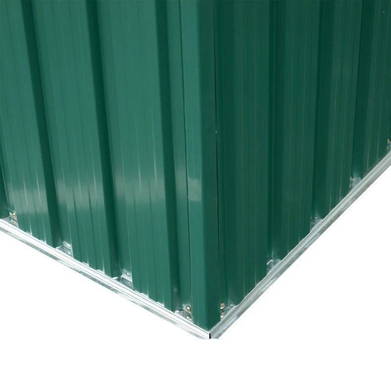 8.5' x 6' Outdoor Metal Storage Shed Organizer w/ Double Doors, Drainage for Patio - Dk Green