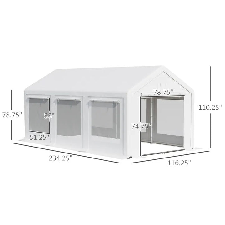 20' x 10' Heavy Duty Outdoor Wedding Event Party Tent Canopy Gazebo Walls, Mesh Windows, White