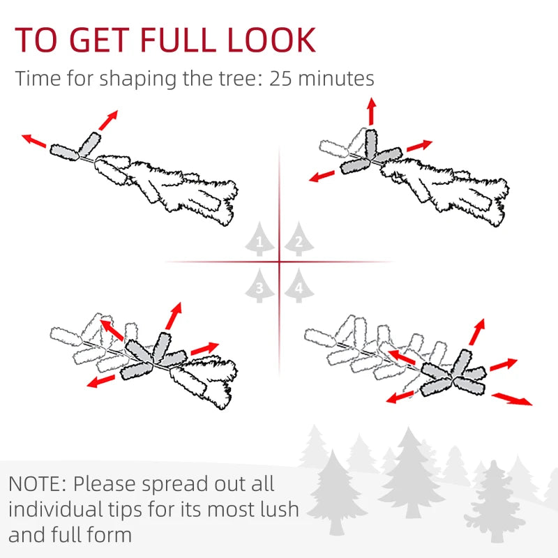 6ft 479-Tip Unlit Snow Flocked Slim Artificial Pencil Christmas Holiday Fake Xmas Tree, Green