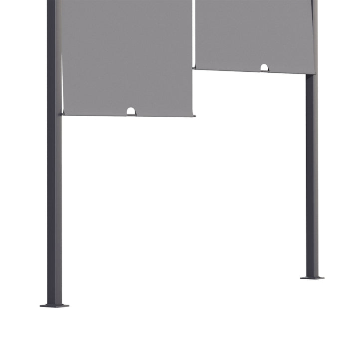 13' x 10' Steel Pergola Shelter w Solar LED Lights, Adjustable Roof Shade Outdoor Patio, Grey