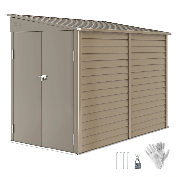 Steel Outdoor Storage Shed Lean-To Design - Secure Backyard Storage