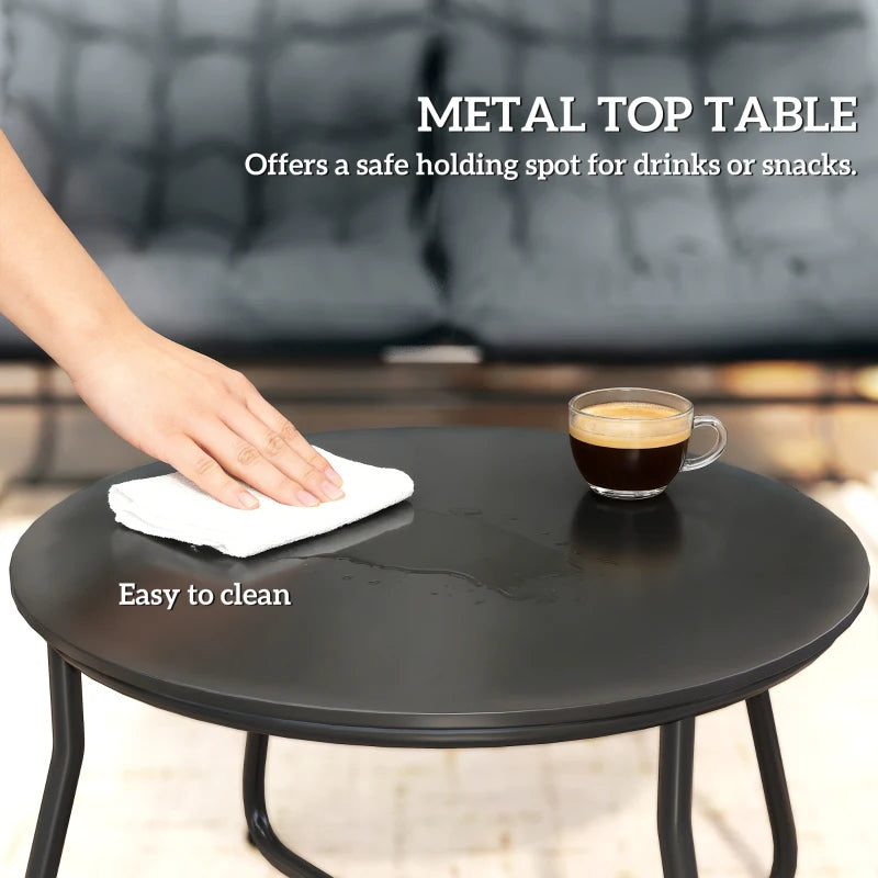 4 Piece Patio Furniture Set with Loveseat, Chairs and Round Table - Durable Outdoor Conversation Set