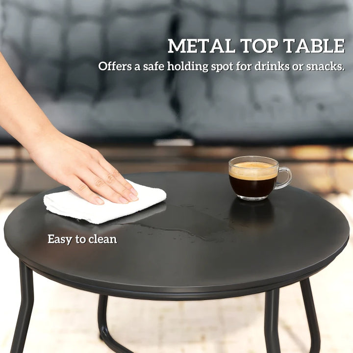 4 Piece Patio Furniture Set with Loveseat, Chairs and Round Table - Durable Outdoor Conversation Set