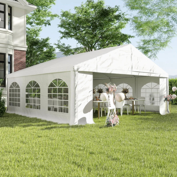 Heavy-Duty Large Wedding Tent 20' x 20' - Outdoor Party Canopy with Sidewalls