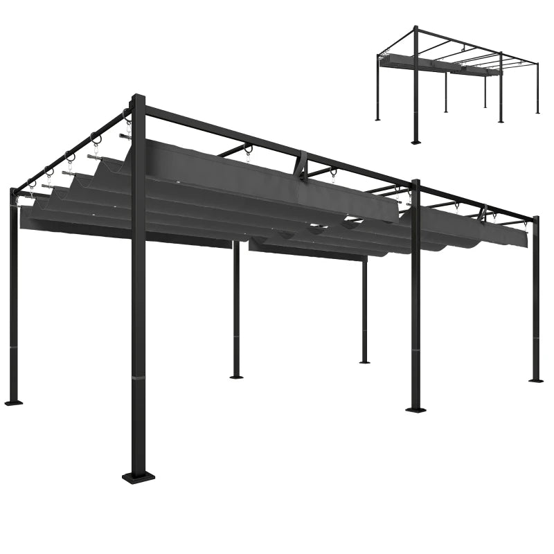 Retractable Pergola 19x10 ft Patio Sun Shade Shelter - UV50+ Weather Protection