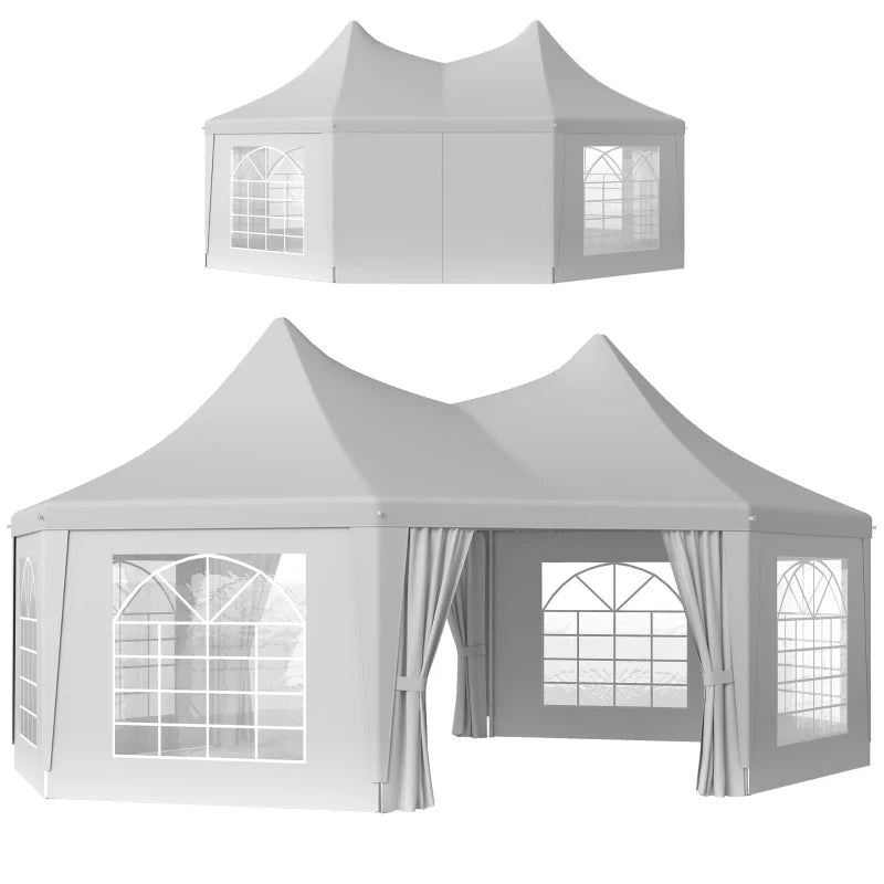 Octagonal Wedding Event Party Tent - Spacious Outdoor Gazebo with Removable Walls