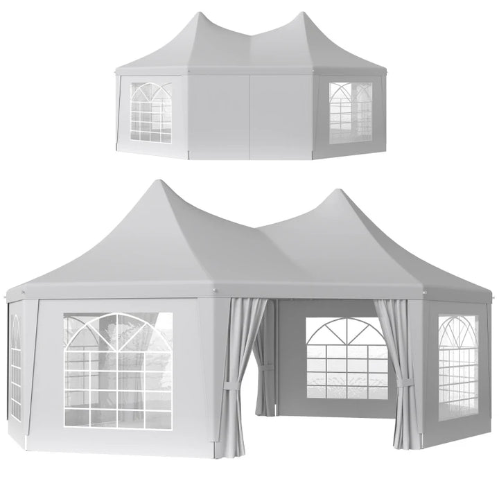 Octagonal Wedding Event Party Tent - Spacious Outdoor Gazebo with Removable Walls