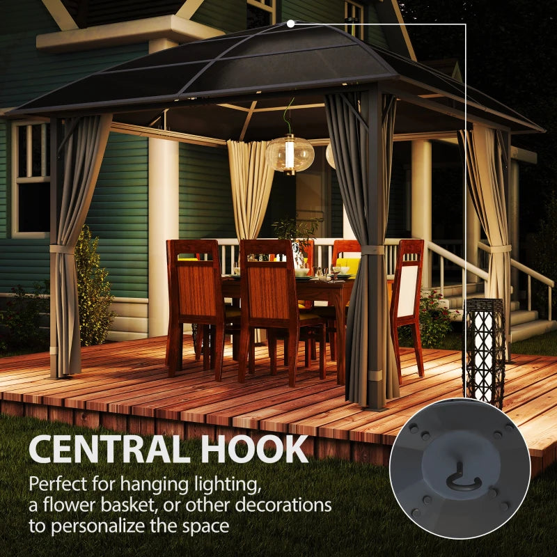 10' x 10' Outdoor Hardtop Gazebo Canopy with UV50+ Roof - Durable Patio Shelter