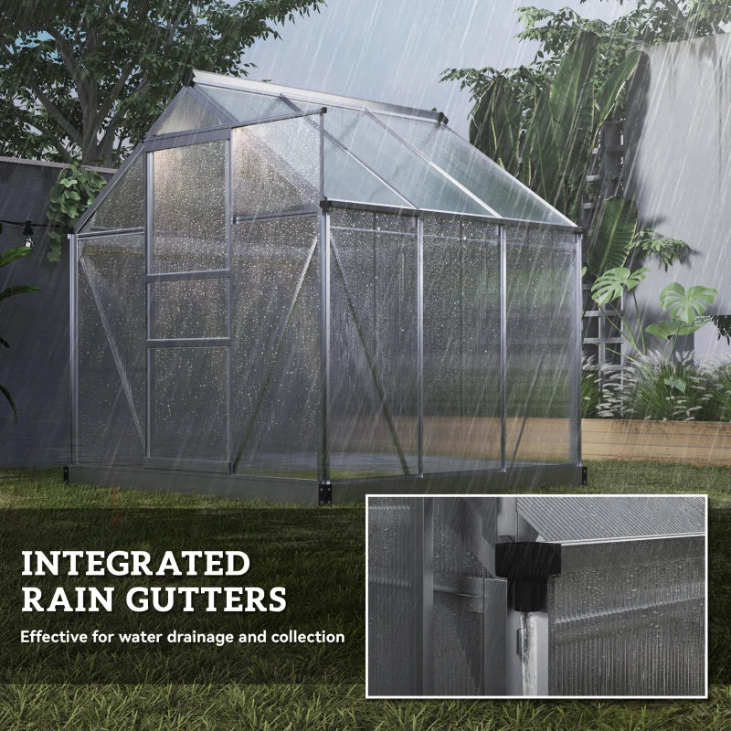 6' x 6' x 6.6' Polycarbonate Greenhouse Walk-In Garden Kit - Durable Year-Round Plant Protection
