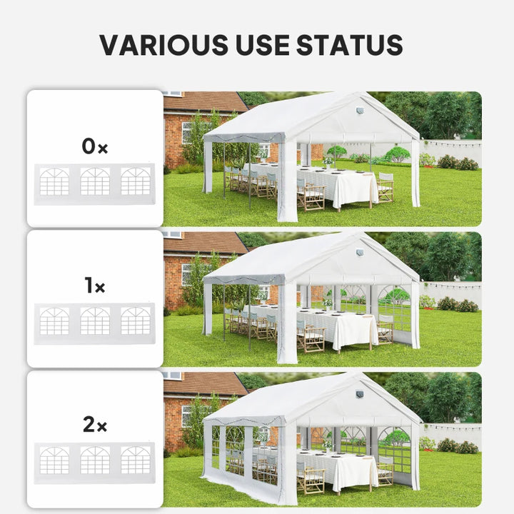 Heavy Duty 20' x 13' Party Tent with Removable Sidewalls - Outdoor Event Shelter