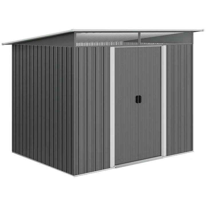 Outdoor Metal Garden Shed 9' x 6.5' - Durable Backyard Tool Storage