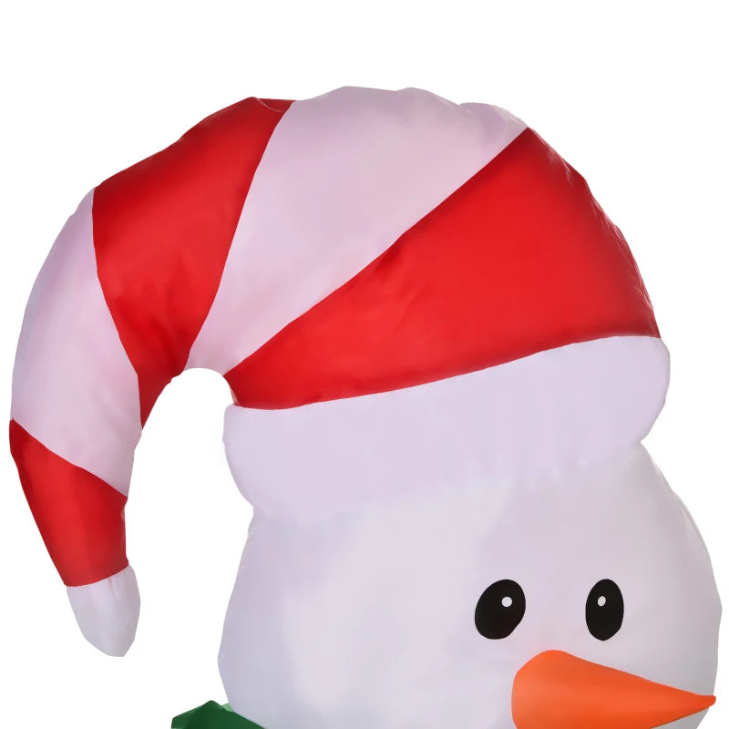 4ft Inflatable Holiday Christmas Outdoor Blow Up Decoration w Light, White Snowman, Green Scarf