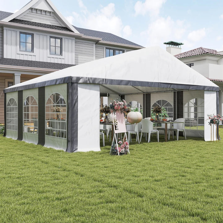 Heavy-Duty 20' x 20' Wedding Tent Canopy - Large Outdoor Event Shelter