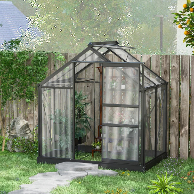Outdoor Greenhouse Kit with Polycarbonate Panels - Year-Round Gardening Solution