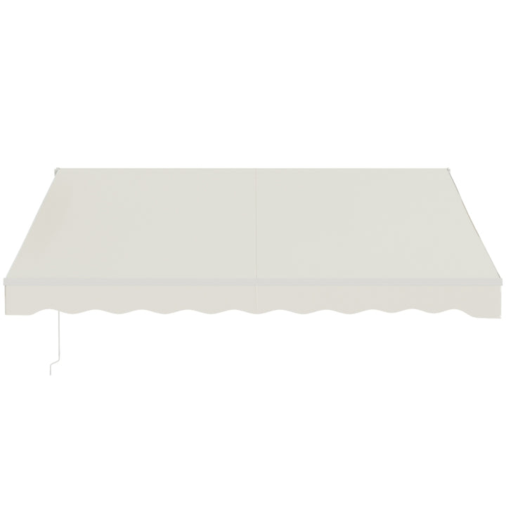 12' x 10' Electric Retractable Awning Sun Shade Canopy, Remote, Outdoor Patio Deck, Cream White