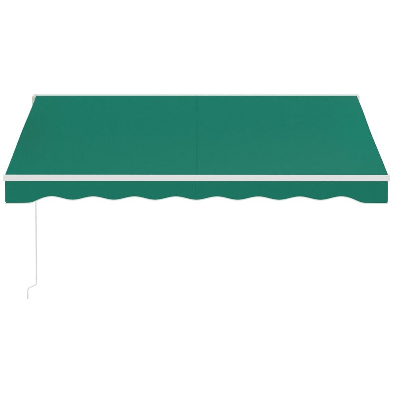 10' x 8' Electric Retractable Awning Sun Shade Canopy w Remote, Aluminum for Patio Deck, Green