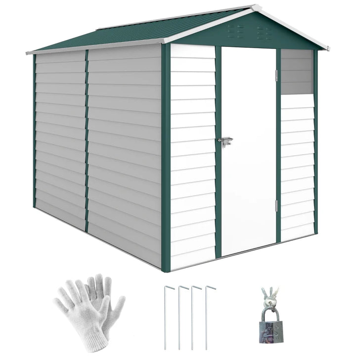 9' x 6' Garden Storage Shed with Lockable Door - Durable Outdoor Patio Storage