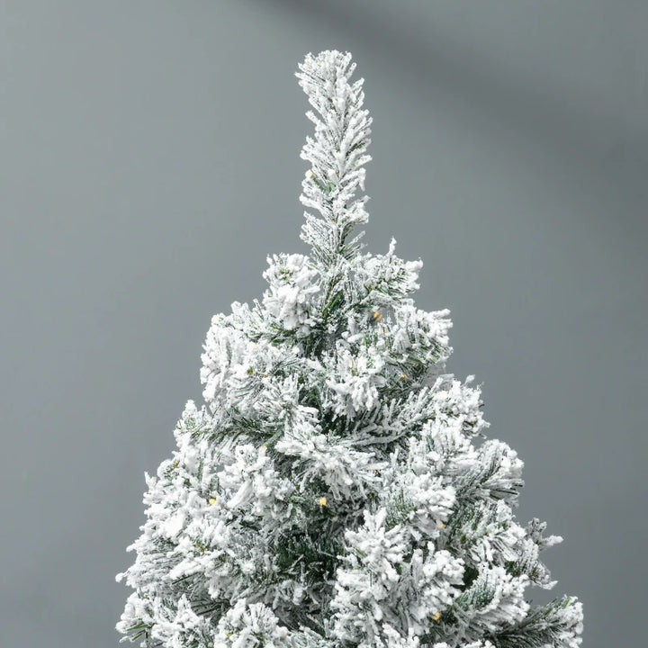 7.5ft Lush 1188-Tip Prelit Snow Flocked Artificial Christmas Holiday Tree w 500 Lights, Green