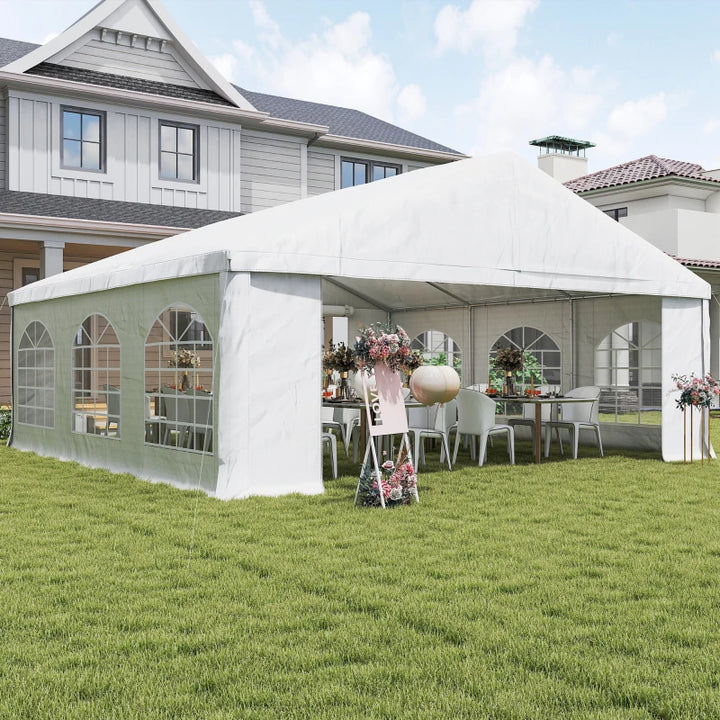 Heavy-Duty Large Wedding Tent 20' x 20' - Outdoor Party Canopy with Sidewalls