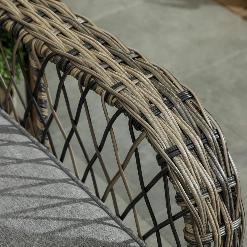 3-Piece Outdoor Bistro Set Wicker Patio Furniture with Swivel Glider Chairs - Cozy Small Space Seating