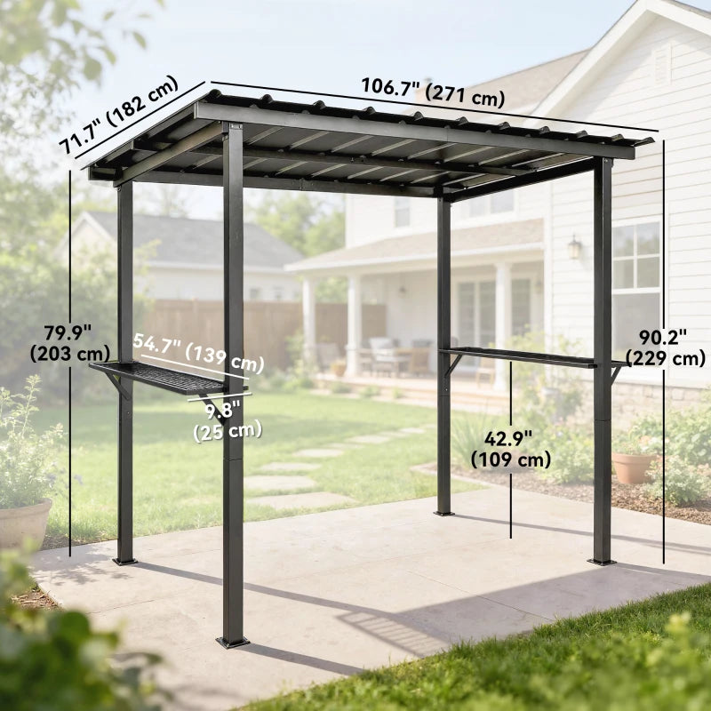 Hardtop Grill Gazebo 9x6 ft - Heavy-Duty Outdoor BBQ Shelter