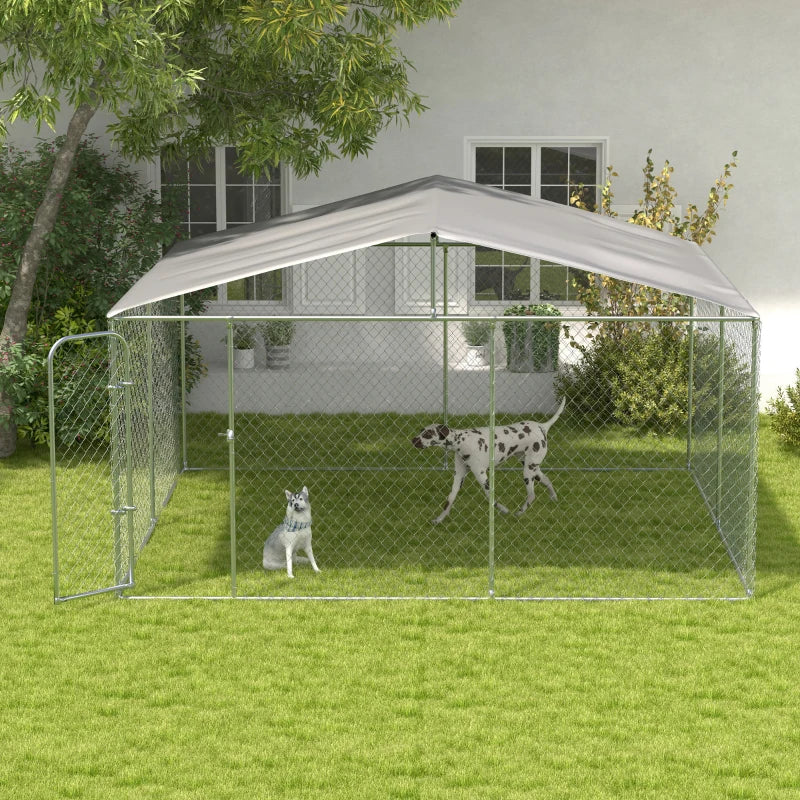 13' x 13' x 7.5' Lg Galv Steel Dog House, Door, Roof, Playpen Kennel Shelter Heavy Duty Outdoor