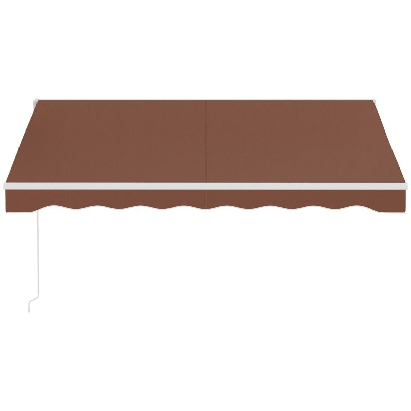 10' x 8' Electric Retractable Awning Sun Shade Canopy w Remote, Aluminum for Patio Deck, Brown