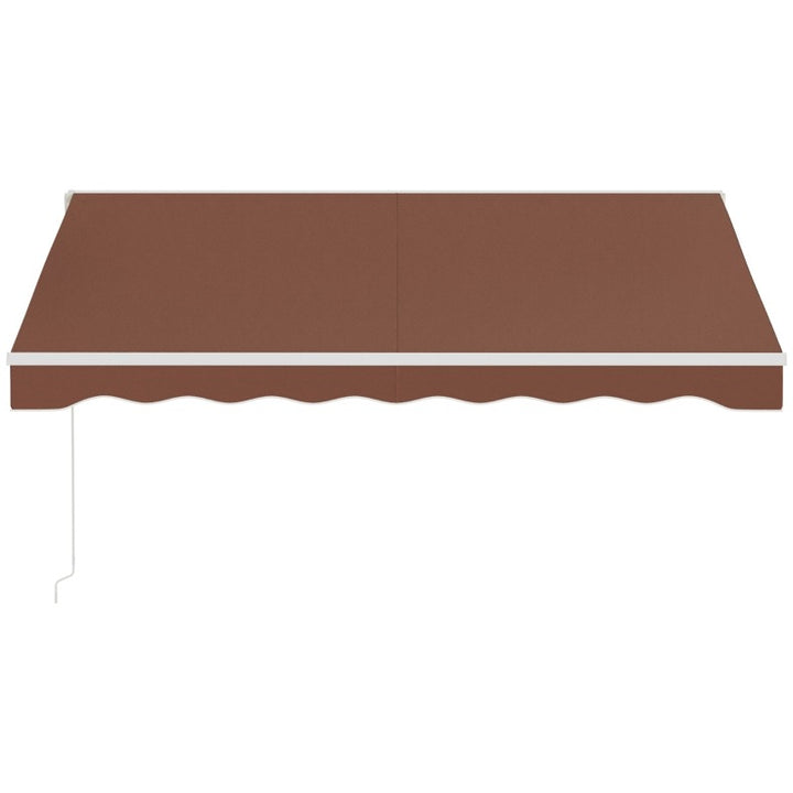 10' x 8' Electric Retractable Awning Sun Shade Canopy w Remote, Aluminum for Patio Deck, Brown