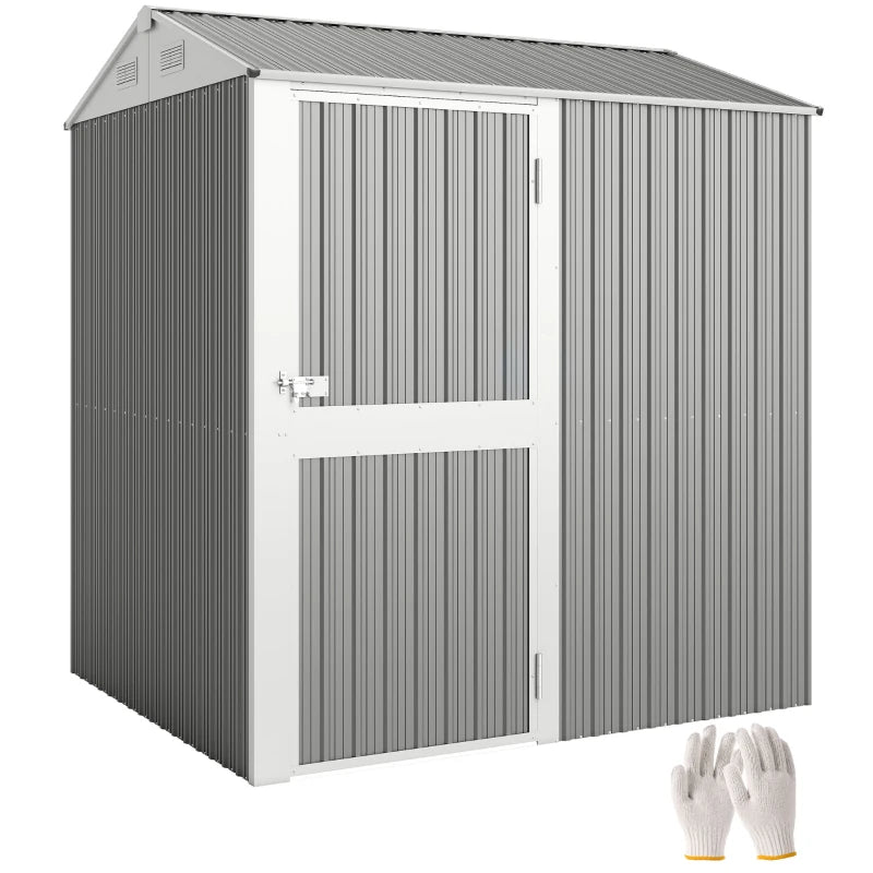 Tall Outdoor Storage Shed 7' x 6' - Weatherproof Lockable Garden Shed