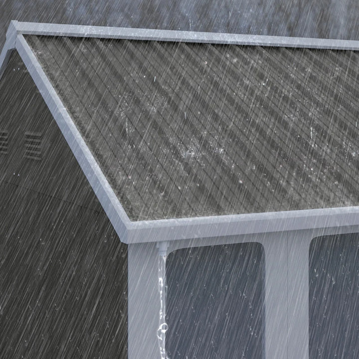 9' x 10' Outdoor Hardtop Gazebo Canopy with Double PC Roof and Curtains - Durable Steel Frame Protection