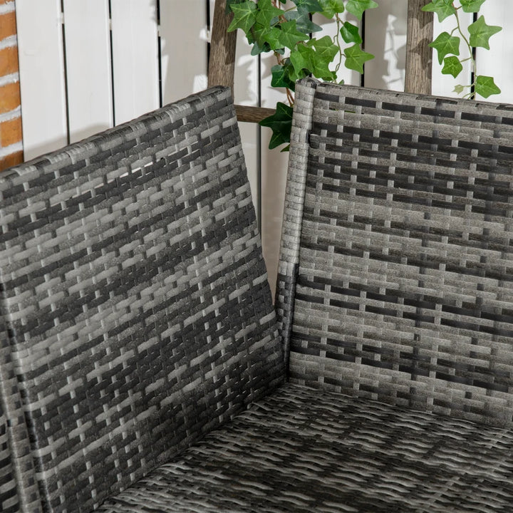 6pc L-Shape PE Rattan Wicker Dining Table Set w Stools, Cushions for Outdoor Patio, Khaki, Grey