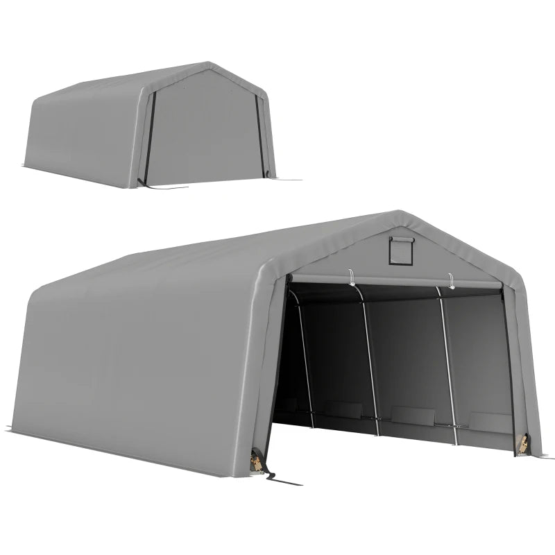 12' x 20' Portable Garage Canopy - Heavy Duty Car Shelter with Ventilation Windows