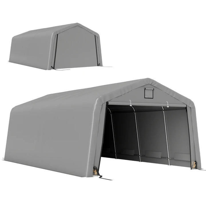 12' x 20' Portable Garage Canopy - Heavy Duty Car Shelter with Ventilation Windows