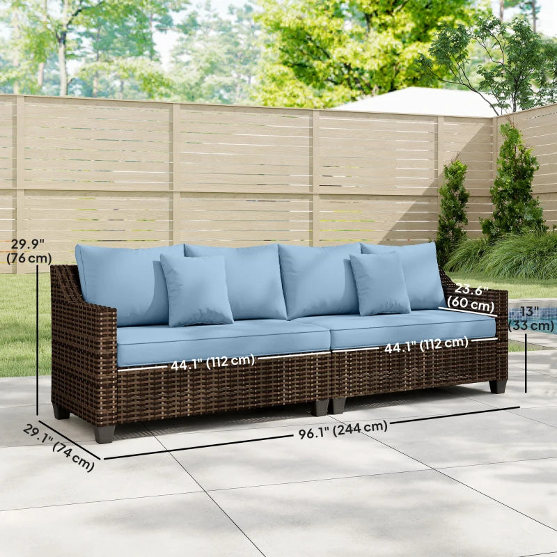 Modular PE Wicker Outdoor Couch Sofa - Durable 4-Seater Patio Lounge Set