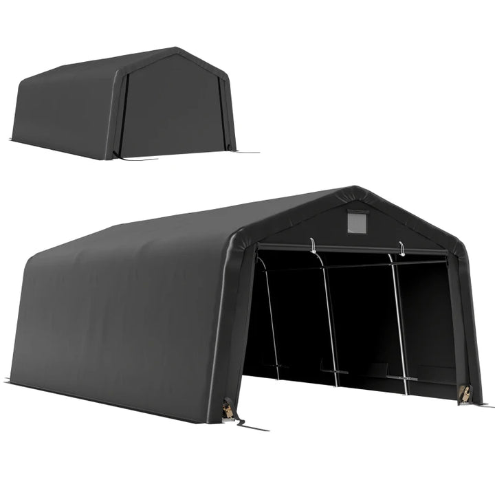 12' x 20' Portable Garage Canopy - Heavy Duty Weatherproof Car Shelter