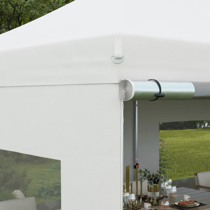 20' x 10' Folding Pop Up Canopy Tent with Sidewalls - Portable UV Protection Outdoor Shelter