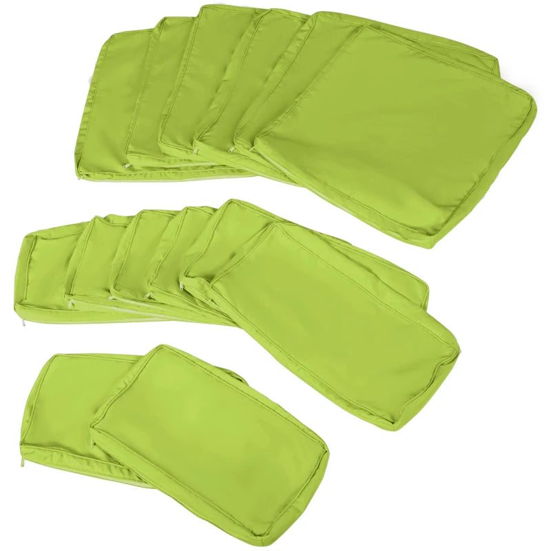 14pc Replacement Patio Cushion Cover Set for 7pc Outdoor Sectional Sofa, Bright Lime Green