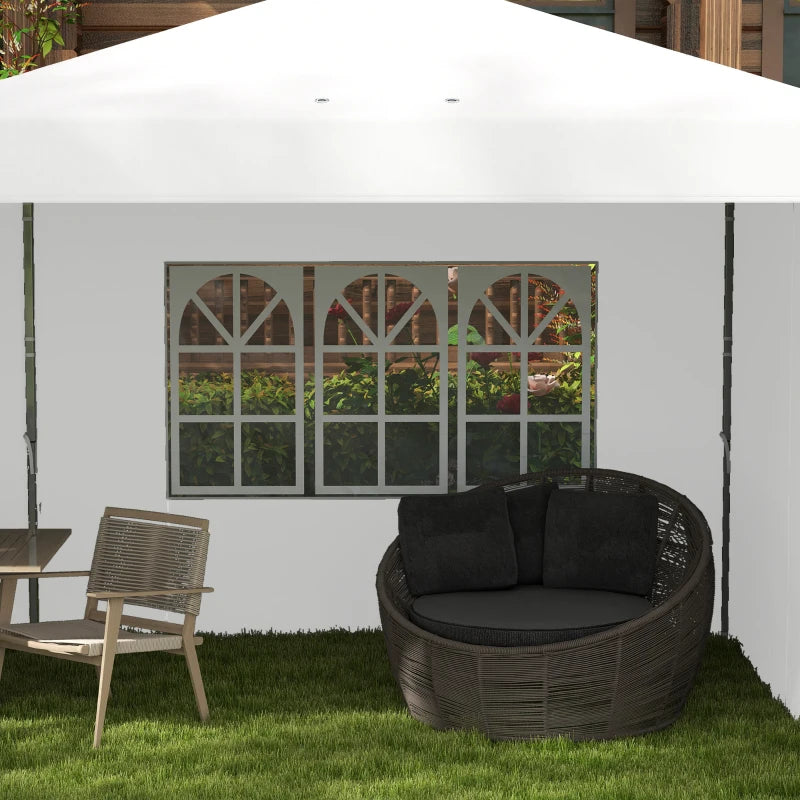 19' x 10' Pop-Up Gazebo Canopy Outdoor Party Event Tent Shelter, 4 Walls, Sandbags, Case, White