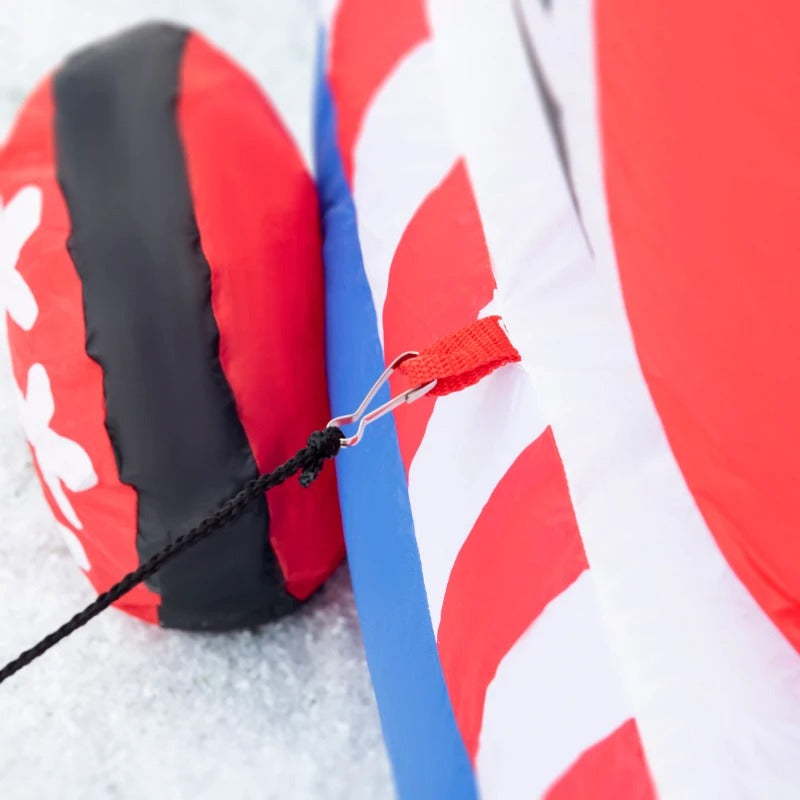 8ft Long Inflatable Holiday Christmas Outdoor Decoration w Light, Santa Train, Snowman, Penguin