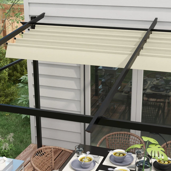 Retractable Metal Pergola with Sliding Roof Canopy - Adjustable Outdoor Shade 10' x 13'