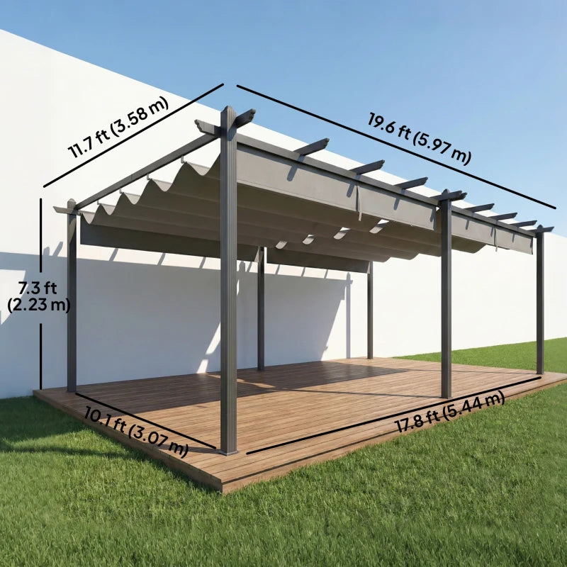 Retractable Pergola Canopy Aluminum Frame - Adjustable Outdoor Shade