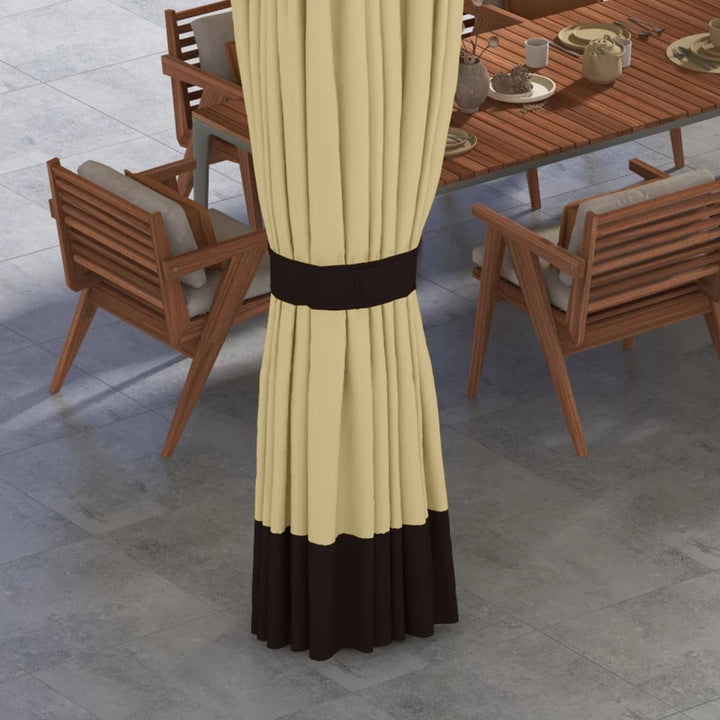 Double Roof Patio Gazebo Canopy 10'x12' - Outdoor Shelter with Curtains and Netting