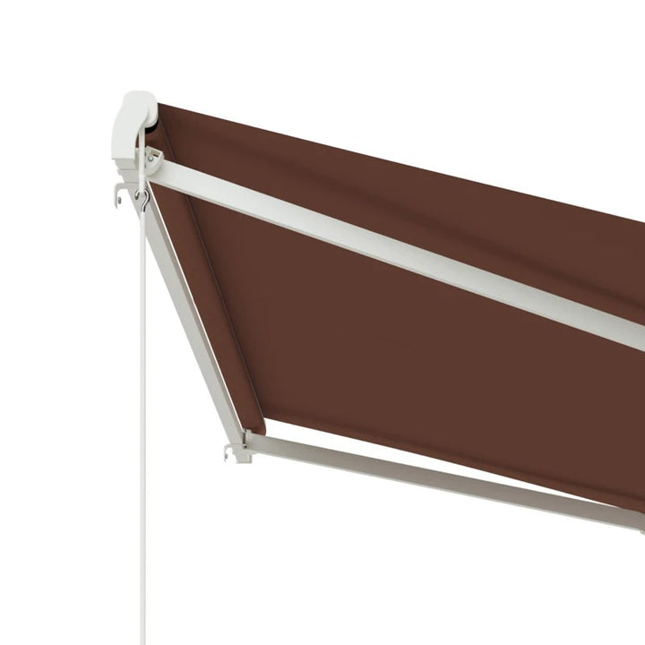 10' x 8' Electric Retractable Awning Sun Shade Canopy w Remote, Aluminum for Patio Deck, Brown