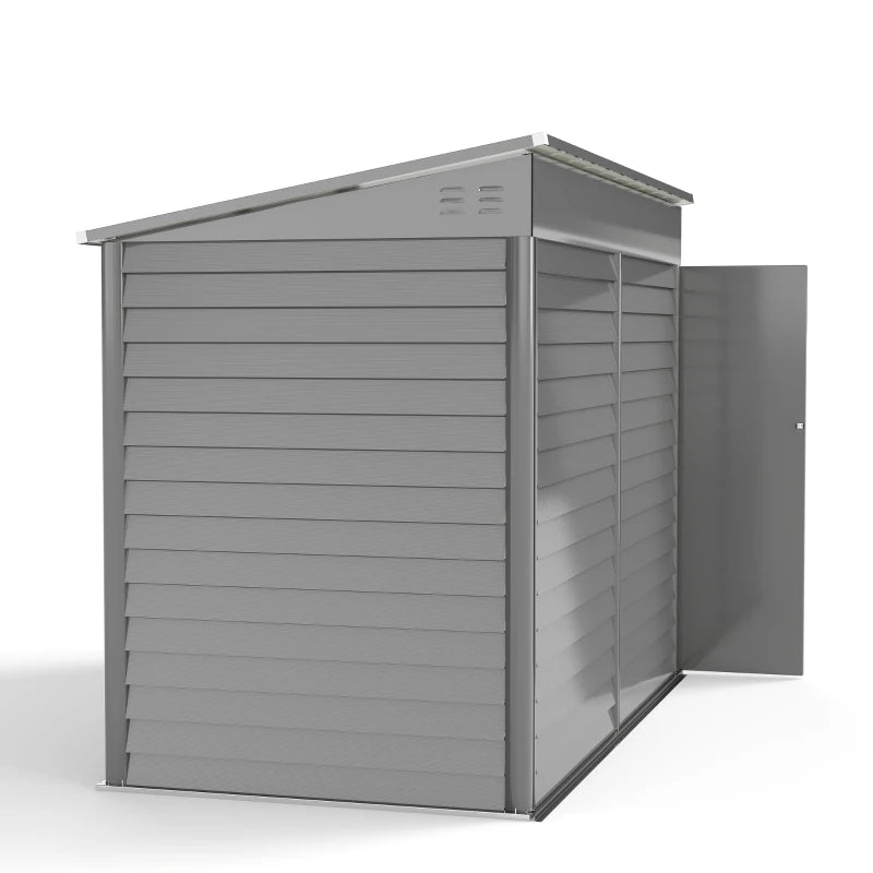 Steel Outdoor Storage Shed 4.6'x9' - Weather Resistant Lockable Garden Tool Shed