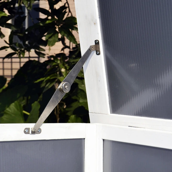 63" Wooden Outdoor Chicken Coop Hen House Bunny Rabbit Cage w Nesting Box, Removable Tray, Grey