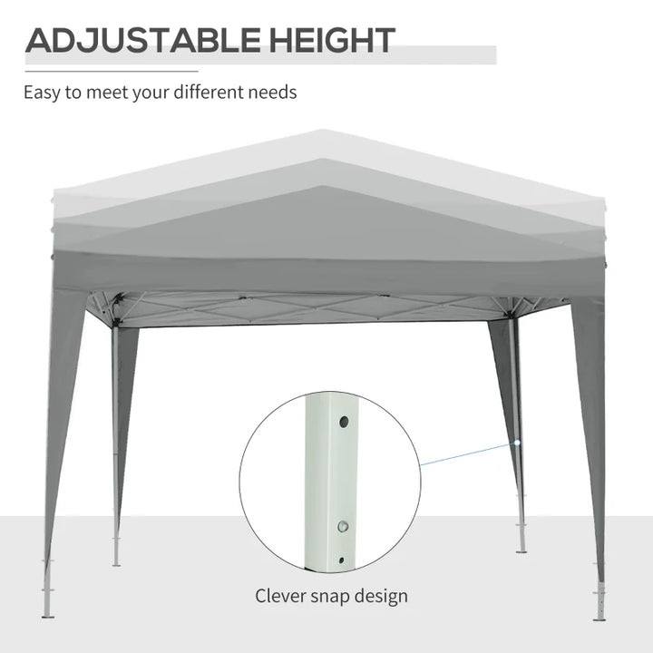 10’ x 10’ Pop-Up Portable Outdoor Event Party Wedding Tent Gazebo Canopy w Case, 4 Walls, Grey